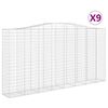 vidaXL Kaarevat kivikorit 9 kpl 400x50x200/220 cm galvanoitu rauta