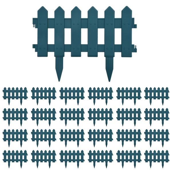 vidaXL Nurmikonreunukset 25 kpl vihre&auml; 10 m PP