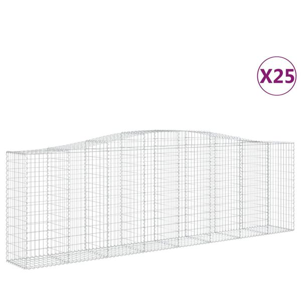 vidaXL Kaarevat kivikorit 25 kpl 400x50x120/140 cm galvanoitu rauta