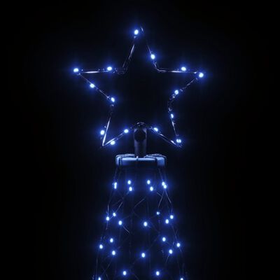 vidaXL Joulukuusi metallitolpalla 500 LED-valolla sininen 3 m