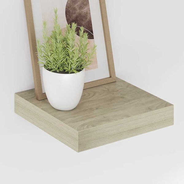 vidaXL Kelluvat sein&auml;hyllyt 2 kpl tammen v&auml;rinen 23x23,5x3,8 cm MDF