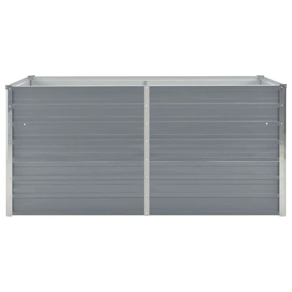 vidaXL Korotettu puutarhalaatikko 160x80x45 cm galvanoitu ter&auml;s harmaa