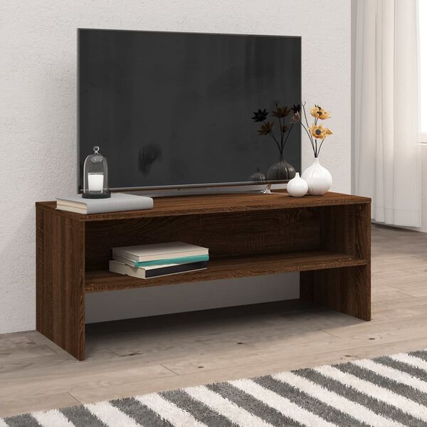 vidaXL TV-taso ruskea tammi 100x40x40 cm tekninen puu