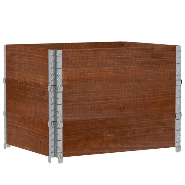 vidaXL Kuormalavan reunukset 3 kpl ruskea 80x60 cm t&auml;ysi m&auml;nty