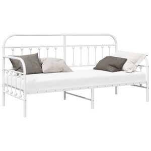 vidaXL P&auml;iv&auml;vuoteen runko Valkoinen 80 x 200 cm Jauhemaalattu Ter&auml;s