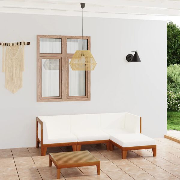 vidaXL 5-osainen Puutarhasohvasarja tyynyill&auml; t&auml;ysi akasiapuu