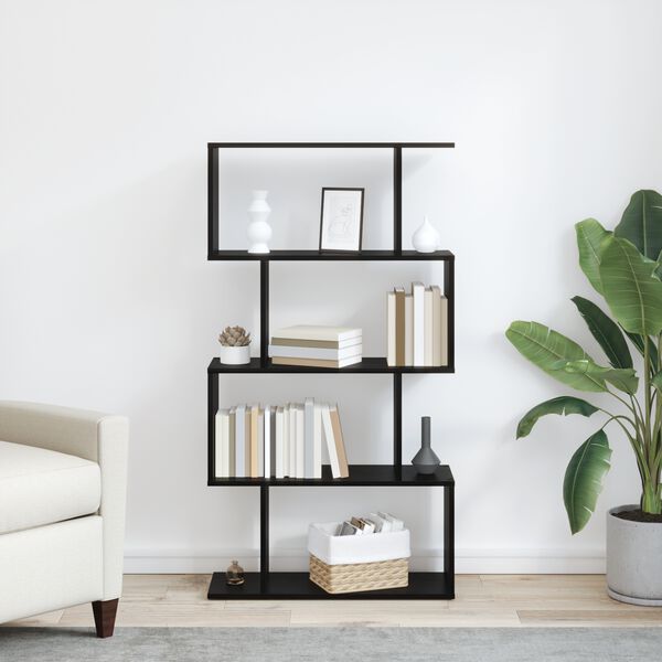 vidaXL Kirjahylly Musta tammi. 70 x 24 x 129 cm Tekninen puu