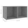 vidaXL TV-tasot 4 kpl betoninharmaa 72x35x36,5 cm tekninen puu