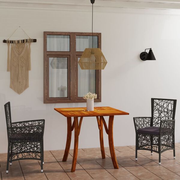 vidaXL 3-osainen Ulkoruokailuryhm&auml; harmaa