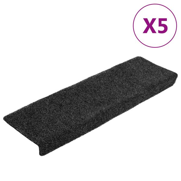 vidaXL Porrasmatot itseliimautuvat 5 kpl 65x21x4 cm tummanharmaa suorakaiteen muotoinen reuna