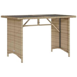 vidaXL Puutarhap&ouml;yt&auml; lasip&ouml;yt&auml;levy beige 110x68x70 cm polyrottinki