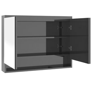 vidaXL LED kylpyhuoneen peilikaappi 80x15x60 cm MDF kiilt&auml;v&auml; harmaa