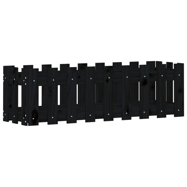 vidaXL Kukkalaatikko aitamuotoilu musta 100x30x30 cm t&auml;ysi m&auml;nty