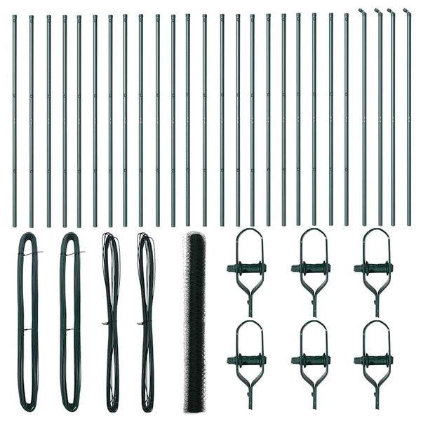 vidaXL Aitalatu Vihre&auml; 50 x 1,5 m (36 mm verkko) Ter&auml;st&auml; ja PVC:t&auml;