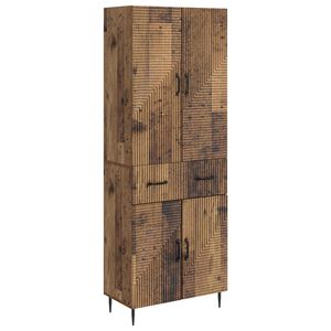vidaXL Kaappisarja 2 pcs Vanha puu 66 x 34,5 x 89,5 cm Tekninen puu