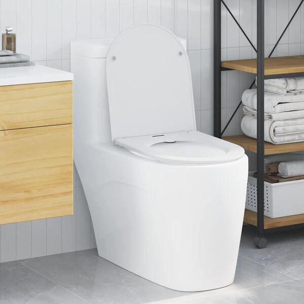 vidaXL WC-istuin Valkoinen 47 x 36 x 3,4 cm Duroplast