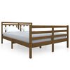 vidaXL S&auml;ngynrunko hunajanruskea 135x190 cm Double t&auml;ysi puu