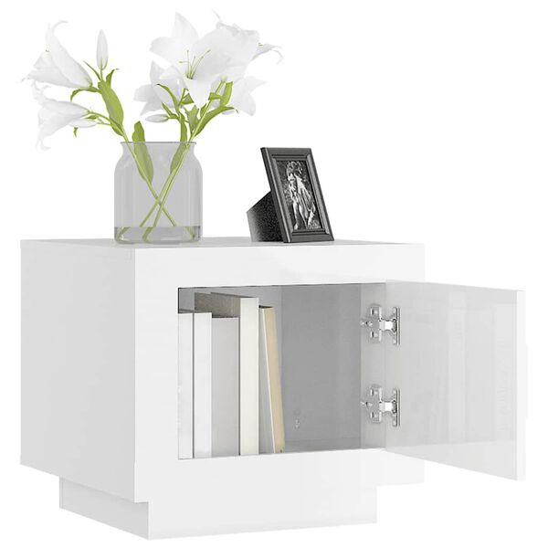 vidaXL Sohvap&ouml;yt&auml; korkeakiilto valkoinen 51x50x45 cm tekninen puu