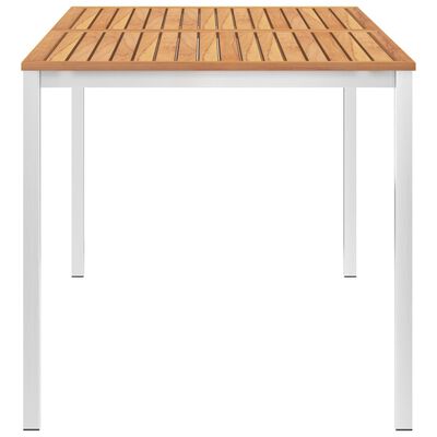 vidaXL Puutarhan ruokapöytä 160x80x75 cm tiikki ja ruostumaton teräs