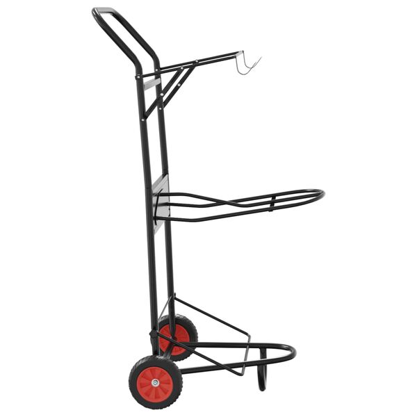 vidaXL Satulavaunu taitettava musta ter&auml;s