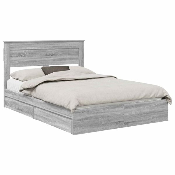 vidaXL S&auml;ilytyss&auml;nky p&auml;&auml;tyll&auml; Harmaa Sonoma 5FT King Size Tekninen puu