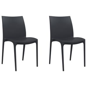 vidaXL Puutarhatuolit 2 kpl antrasiitti 50x46x80 cm polypropeeni
