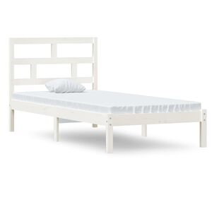 vidaXL S&auml;ngynrunko valkoinen 90x190 cm Single t&auml;ysi puu