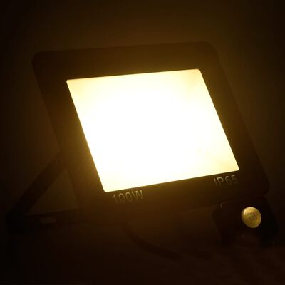 vidaXL LED-valonheitin sensorilla 100 W lämmin valkoinen