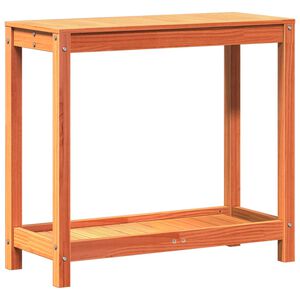 vidaXL Ruukutusp&ouml;yt&auml; hyllyll&auml; vahanruskea 82,5x35x75 cm t&auml;ysi m&auml;nty