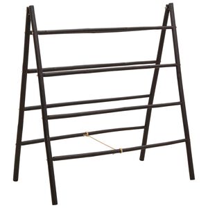 vidaXL Kaksipuoleinen peittoportaat Musta 90 x 50 x 100 cm Bambu