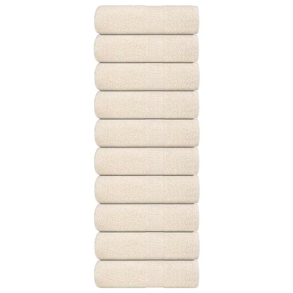 vidaXL Pesupyyhkeet FROGN 10 kpl kermanvärinen 30x30 cm 360 gsm