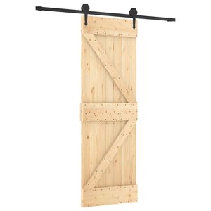 vidaXL Liukuovi 70 x 210 cm Massiivinen m&auml;nty (k&auml;sittelem&auml;t&ouml;n)