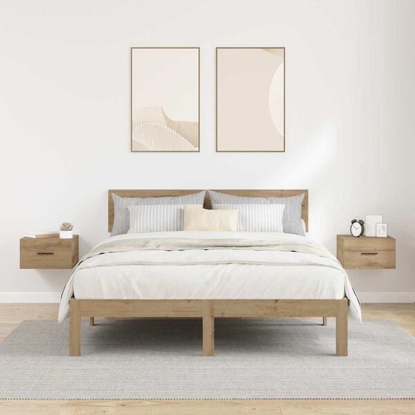 vidaXL Y&ouml;p&ouml;yt&auml;kaappi 2 pcs artesaani tammi 35 x 35 x 20 cm