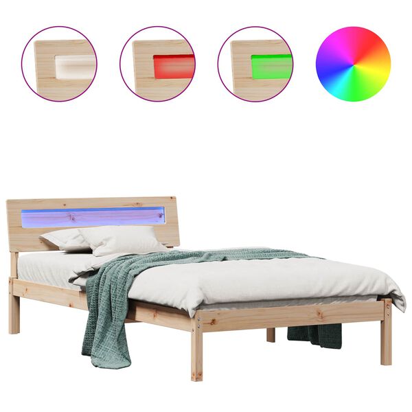 vidaXL S&auml;ngyn runko p&auml;&auml;tyll&auml; Ruskea 90 x 200 cm Massiivinen m&auml;nty