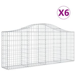 vidaXL Kaarevat kivikorit 6 kpl 200x30x80/100 cm galvanoitu rauta