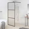 vidaXL Walk-in suihkusein&auml;ke 80x195 cm huurrettu ESG-lasi musta