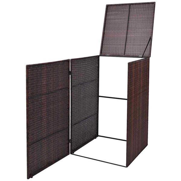 vidaXL Roska-astiasuoja Ruskea 76 x 78 x 123 cm Jauhemaalattu ter&auml;s