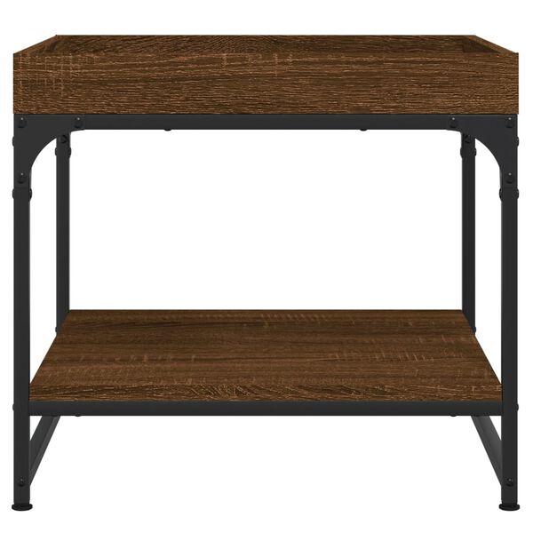 vidaXL Sohvapöytä ruskea tammi 49,5x49,5x45 cm tekninen puu