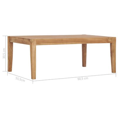 vidaXL Puutarhapöytä 90,5x55,5x30,5 cm täysi tiikki