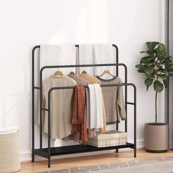 vidaXL Vaaterippsin Musta tammi. 90 x 30 x 100,5 cm Tekninen puu