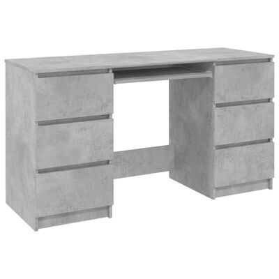 vidaXL Kirjoituspöytä betoninharmaa 140x50x77 cm lastulevy