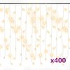 vidaXL LED-valonauhaverho j&auml;&auml;puikot 10 m 400 LEDi&auml; l&auml;mmin valkoinen