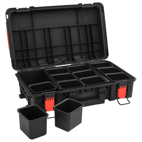 vidaXL Kannettava Flight Case Musta 56,5x34x16 cm PP
