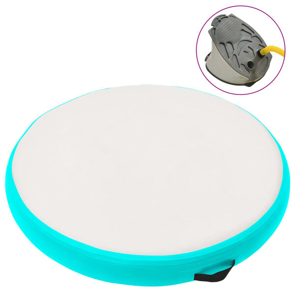 vidaXL T&auml;ytett&auml;v&auml; voimistelumatto pumpulla 100x100x15 cm PVC vihre&auml;