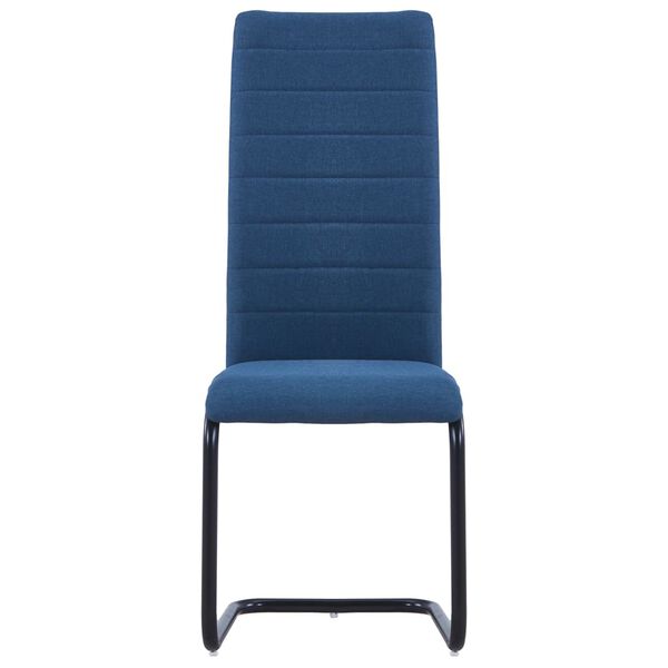 vidaXL Ruokatuolit takajalattomat 2 kpl sininen kangas