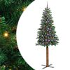vidaXL Kapea joulupuu Vihre&auml; 210 cm PVC ja massiivipet&auml;j&auml;