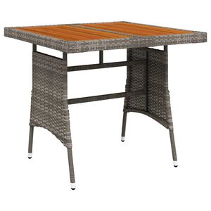 vidaXL Puutarhap&ouml;yt&auml; harmaa 70x70x72 cm polyrottinki ja akaasiapuu