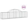 vidaXL Kaarevat kivikorit 15 kpl 200x30x40/60 cm galvanoitu rauta