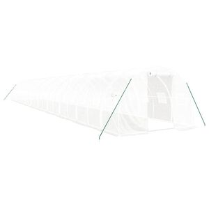 vidaXL Kasvihuone ter&auml;srungolla valkoinen 60 m&sup2; 20x3x2 m