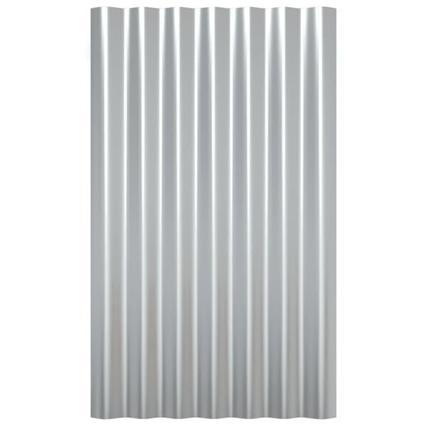 vidaXL Kattopaneeli 36 kpl galvanoitu ter&auml;s hopea 60x36 cm